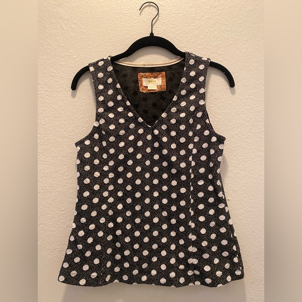 Maeve Polka Dot Sleeveless Shirt